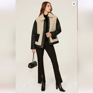 Peter Som Sherpa Leather Jacket Size 6